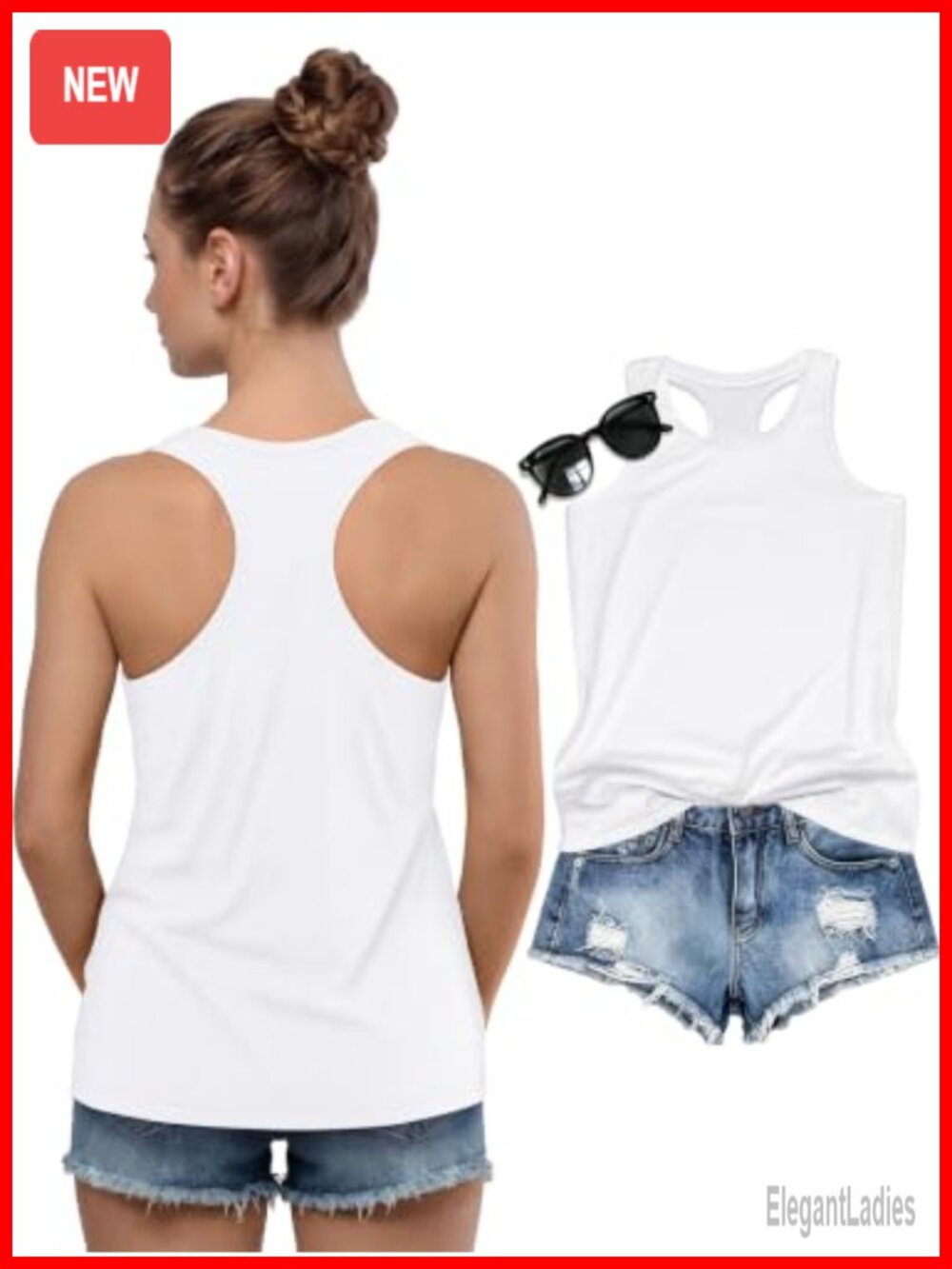 Women's Racerback Tank Top Sleeveless Graphic Crew Neck Casual Summer Shirt